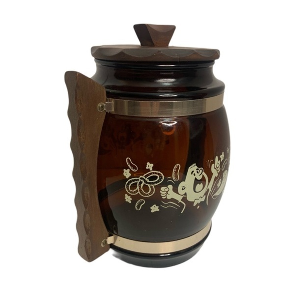 Vintage 60’s MCM Brown Siestaware Glass Snack Canister & 6 Mugs Set - Picture 9 of 16